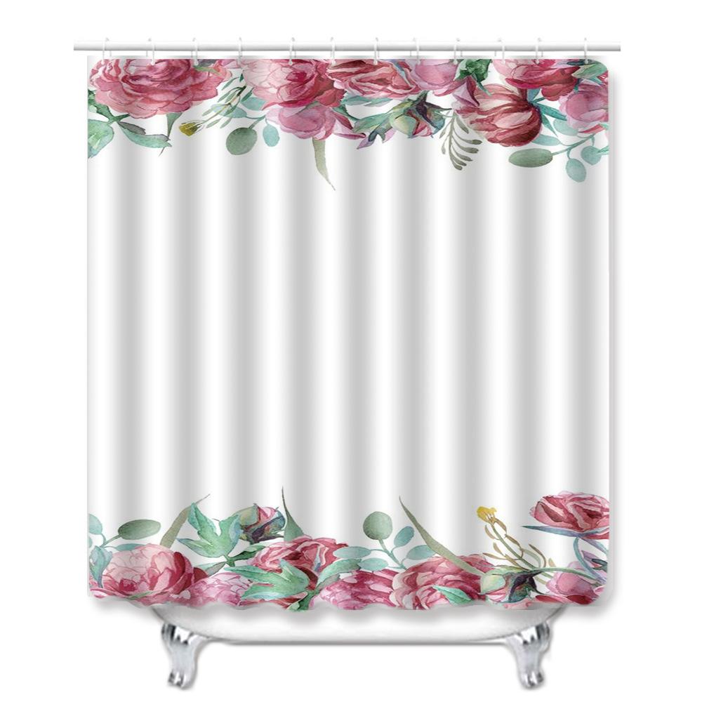 Christmas Bathroom Shower Curtain Four-Piece Floor Mat Toilet Non-Slip Door Mat Bedroom Living Room Absorbent Carpet