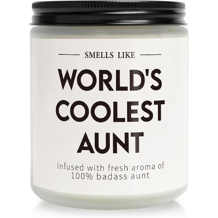 Aunt Gifts, Perfect Auntie Gift Ideas - The Cool Aunt Candle, Gifts for Aunts from Niece, Best Aunt Ever Gifts, Aunt Mothers Day Birthday Christmas