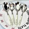 Washangwang Children's Dining Hall Flat-Bottomed Stainless Steel Spoon Soup Spoon Household Soup Ladle Spoon Melon Spoon