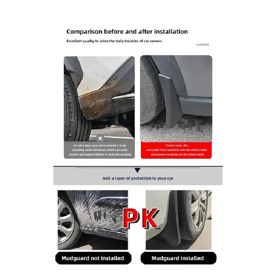 4PCS Car Mud Flaps For Toyota RAV4 XA50 Accessories      2024 Auto Mudguards Splash Guard Front Rear Fenders