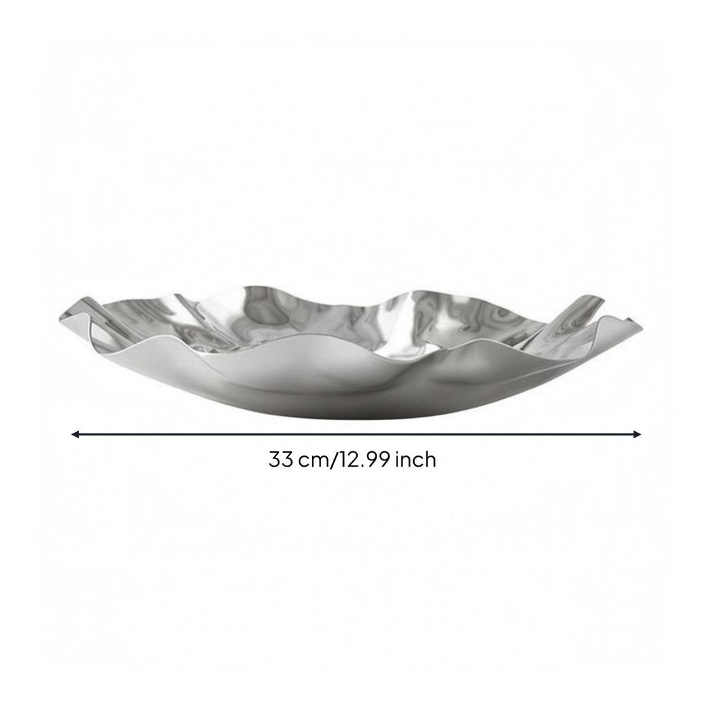 Decorative Bowl with Wave Rim Mirror Finish Serving for Hosts
