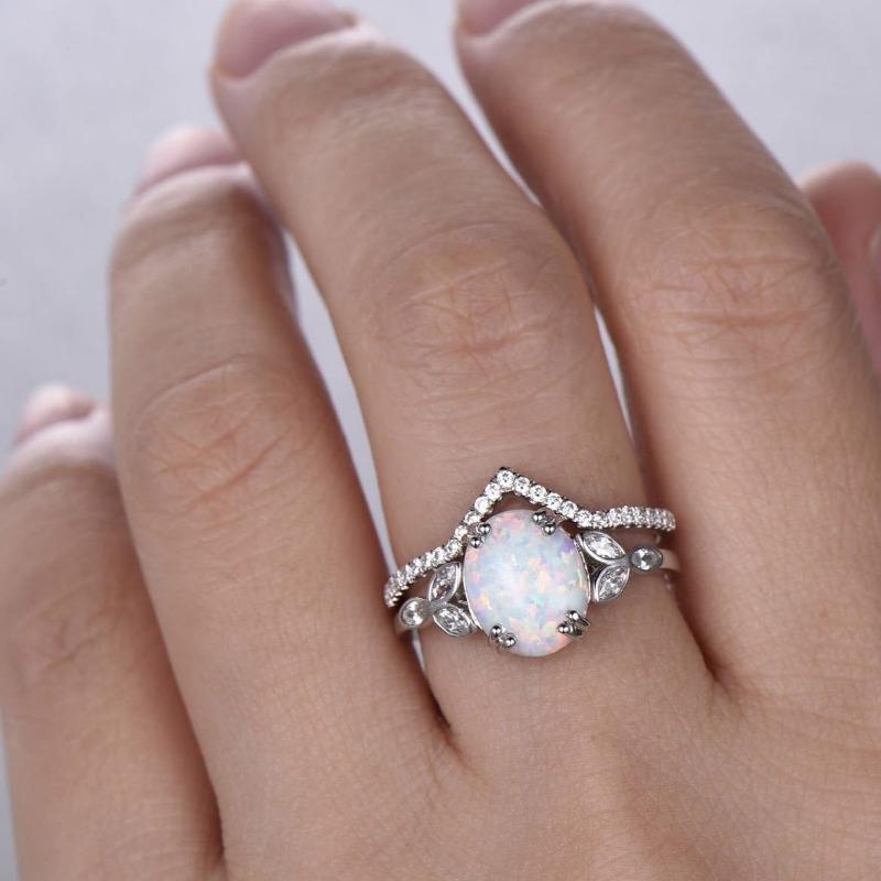 

Обручальное кольцо Свадебные украшения Интернет-знаменитость Опаловое кольцо Простые и универсальные украшения No. 10