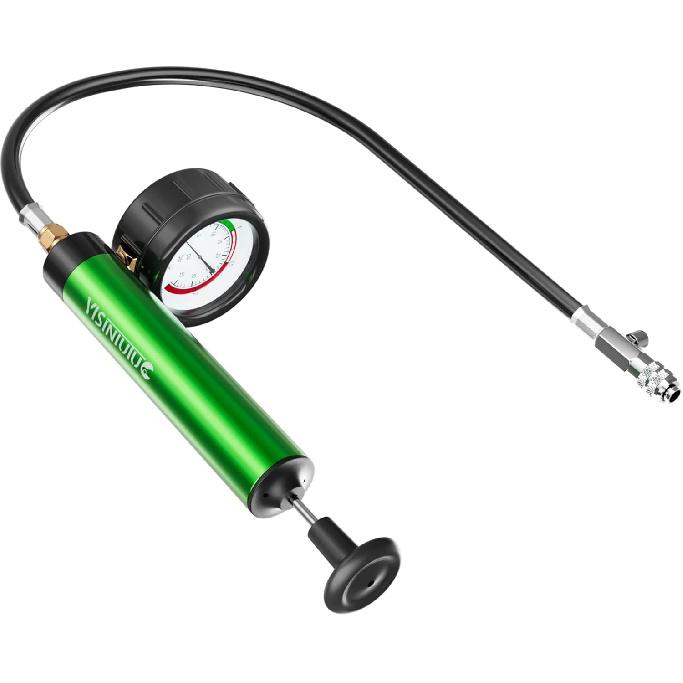 Universal Radiator Pressure Tester, Aluminum Automotive Cooling System Radiator Pressure Tester Tool,Pressure Test Pump with Pressure Gauge,Fit for