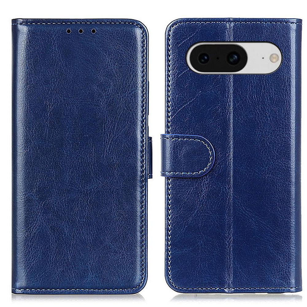 For Google Pixel 8 5G PU Leather+TPU Phone Cover Crazy Horse Texture Cellphone Wallet Stand Case