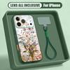 Oil Painting Flower Pattern Hand Strap Case For iPhone 17 Pro Max iPhone 16 15 14 13 Pro Max Magnetic For Magsafe Hybrid TPU+PC Matte Cover