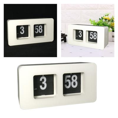 Flip Down Clock Desk Auto Digital Wall Clocks Non Ticking Silent Sweep Wall Clock Kitchrn Home Office Living Room Decor