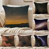 Beautiful Night Stars Cushion Cover Pillowcase Antidustmite Invisible Zipper Short Plush Sofa Cushion