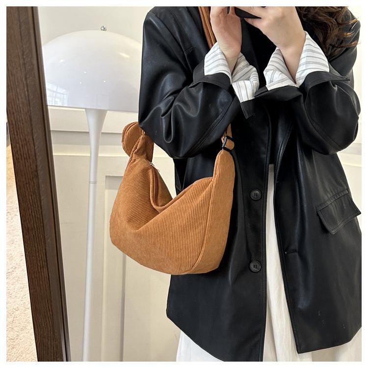 Stylish Tote Bag With Coin Purse Urban Minimalist Fashion Soft Corduroy Material Various Colors