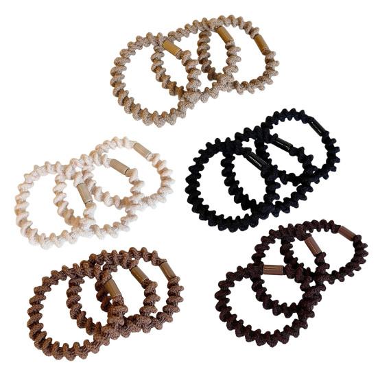3Pcs Women Hair Ties Thread Texture High Elasticity Hair Bands No