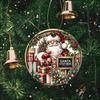 Santa Stop Here Sign Rustic Gift Box Illustration Acrylic Christmas Tree Ornament Festive Holiday Hanging Decoration Christmas Tree Decor Party Favor