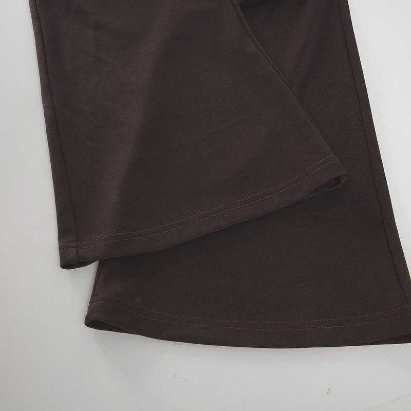 Women's Retro False Two-piece Micro Trousers Trouser Skirt Design Sense of Pure Colour Pleated Slim Thin Fashion Casual Trousers