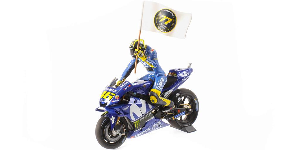 Minichamps Yamaha 2018 MotoGP Catalunya GP Rossi Included 1/12 YZR-M1 "MOVISTAR YAMAHA" #46 V. Figure/Flag