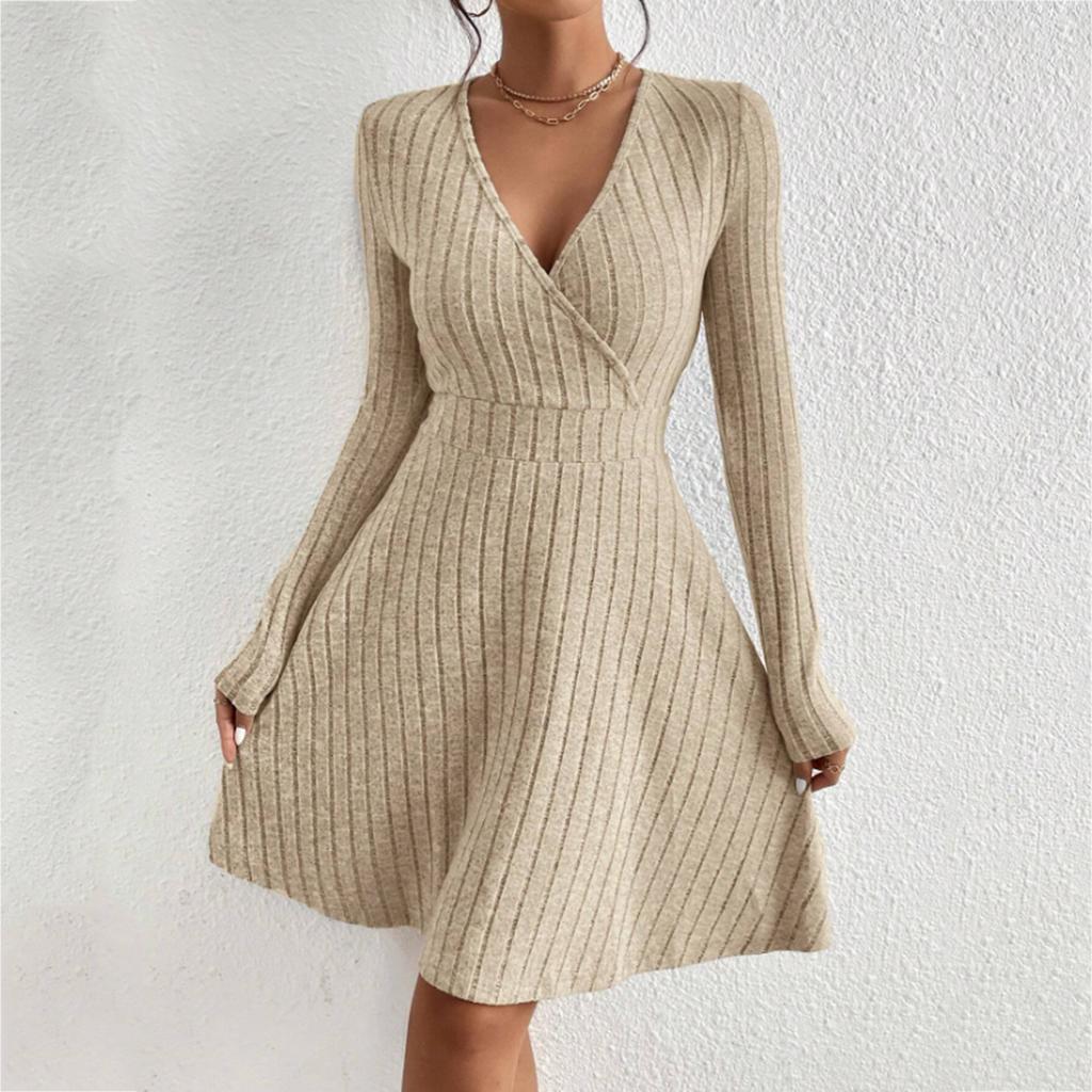 Men's Fashionable Casual Long-sleeved V-neck Waist Dress