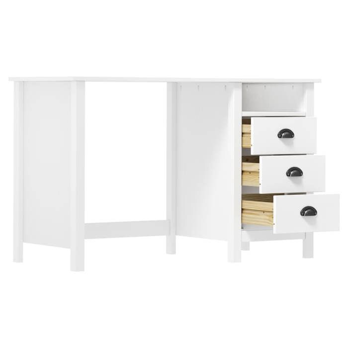 VidaXL Bureau Hill avec 3 tiroirs 120x50x74 cm Bois pin massif 288996