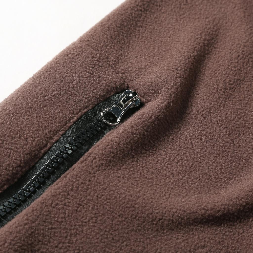 Tactical Fleece Jacket Men's Zipper Pullover Double-Sided Warm Autumn/Winter Fleece Coat Color Blocking Zippered Casual Wear