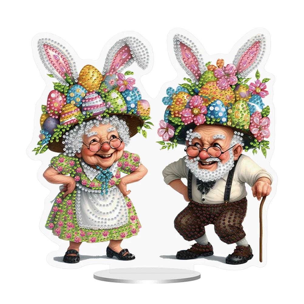 Easter Special Shaped Diamond Painting Desktop Ornaments Kit Acrylic 5D DIY Diamond Art Tabletop Decorations Bedroom Table Decor