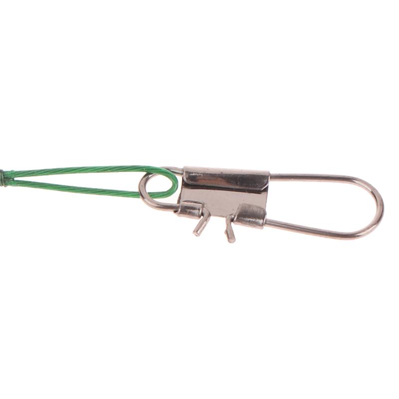 10Pcs 10/15/20/25/30Cm Anti-Bite Steel Wire Leash Lure Fishhook Line Trace Wire Leader With Swivel Fishing Lure Accessories