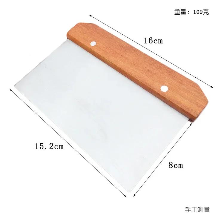 Edelstahl-Pastetenschneider, Nudelmesser, Kuchenschaber mit Skala, Backen, Kuchen, Kochen, Teigschaber, Backzubehör