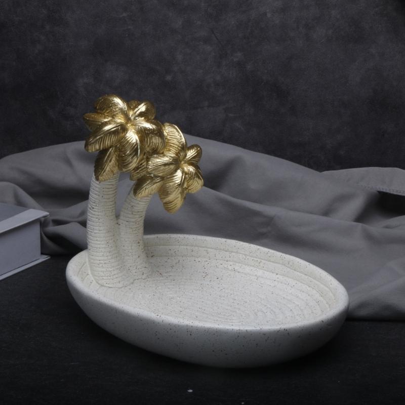 Gold and White Mosque Tower Model with Storage Box,Ramadans Eid Home Decors Decorative Ornament for Table Bookshelf