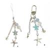 Modern Alloy Starfish Keychain Phone Strap Stylish Jewelry Decoration for Bags Everyday Carry Sturdy Alloy
