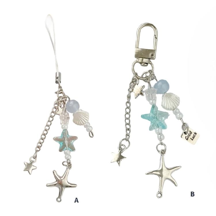 Modern Alloy Starfish Keychain Phone Strap Stylish Jewelry Decoration for Bags Everyday Carry Sturdy Alloy