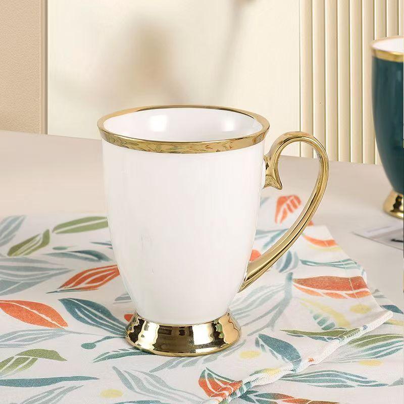Phnom Penh White Coffee Couple Cup,280ML Light Luxury Mug European Creative Personality Trend Bone China Mugs Ceramic Drinkware