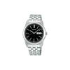 AUSWAHL 30 Meter wasserdicht Quarz Stahlarmband Herrenuhr schwarzes Zifferblatt SCXC013