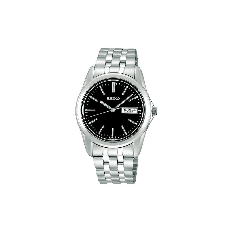 SEIKO SELECTION 30 meters waterproof Quartz Steel Strap men s watch black dial SCXC013 чёрный