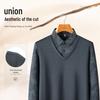 Men's Thermal Faux Two-Piece Jacquard Polo Shirt