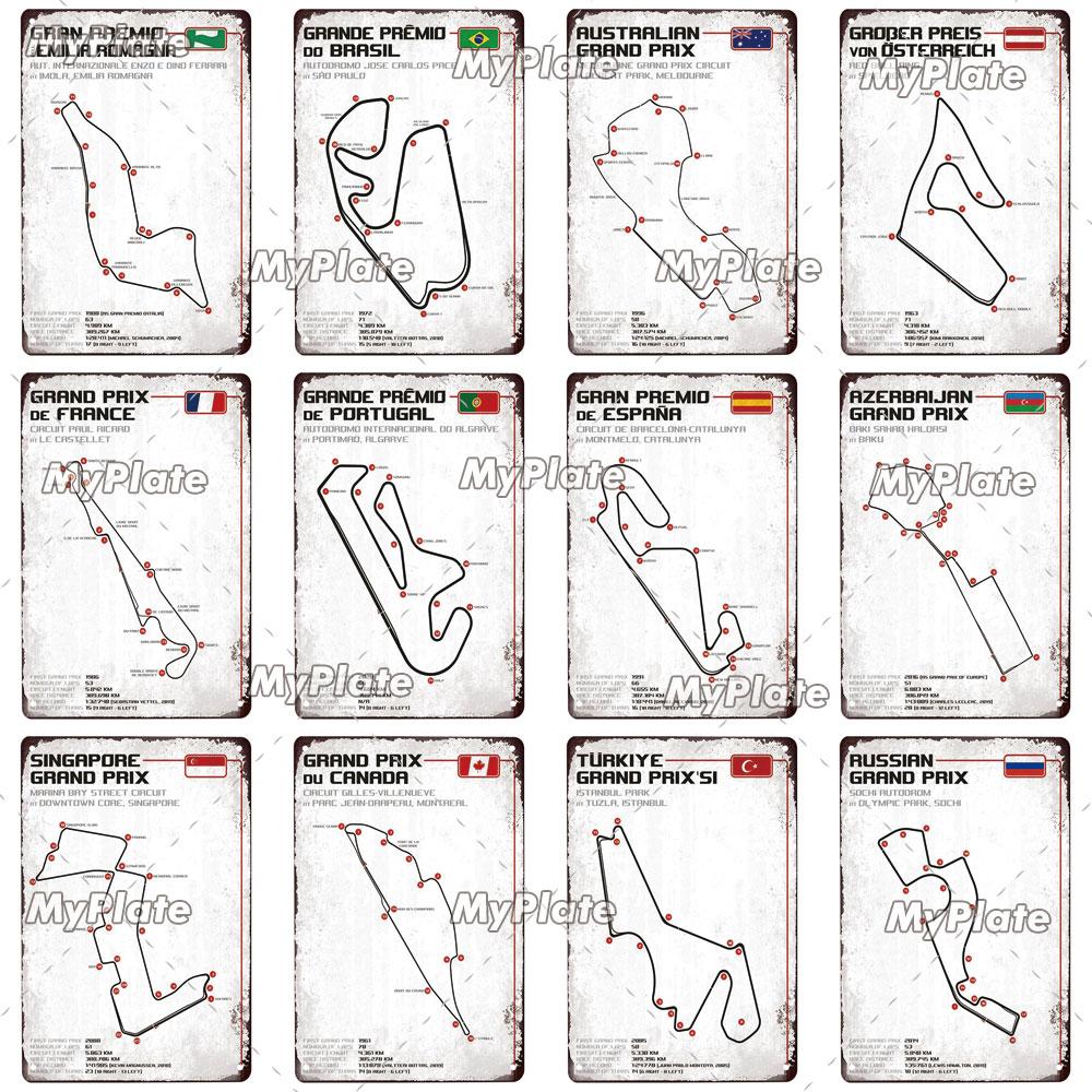 Vintage Racing Track Metal Poster Competition Tin Sign Plaque Iron Plate Bar Club Man Cave Home Wall Decor Fans Poster Custom