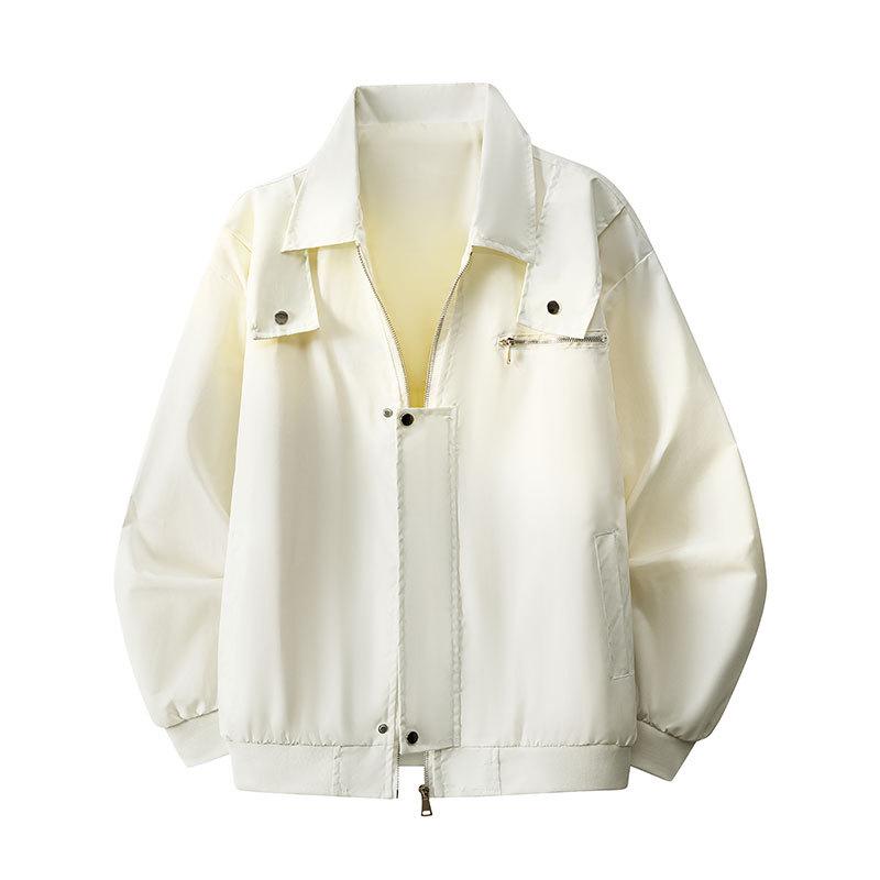 Men's Lapel Loose Bomber Jacket - Spring/Autumn 2026 Style, Casual, Comfortable, Handsome Outerwear