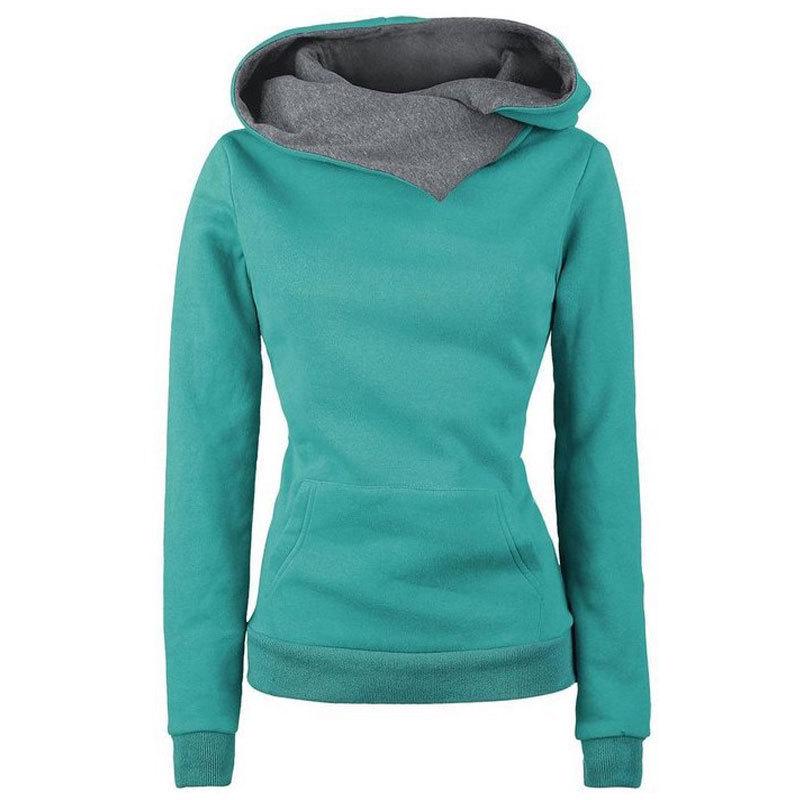 2021 Trendy Women's European & American Fashion Lapel Hooded Fleece Sweatshirt