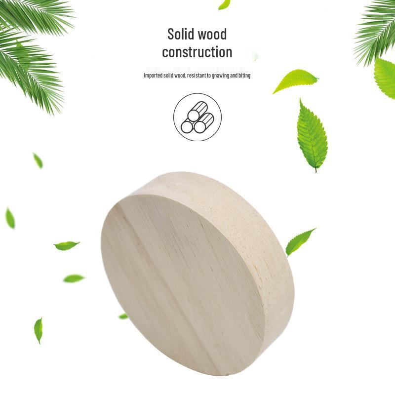 Solid Wood & Waterproof Ceramic Food Bowl for Hamsters, Hedgehogs, Sugar Gliders, and Gerbils