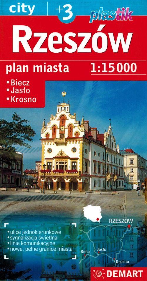 Rzeszów +3. Biecz, Jasło, Krosno. Laminated Map / City Plan. Wyd. 2023/2024. Demart