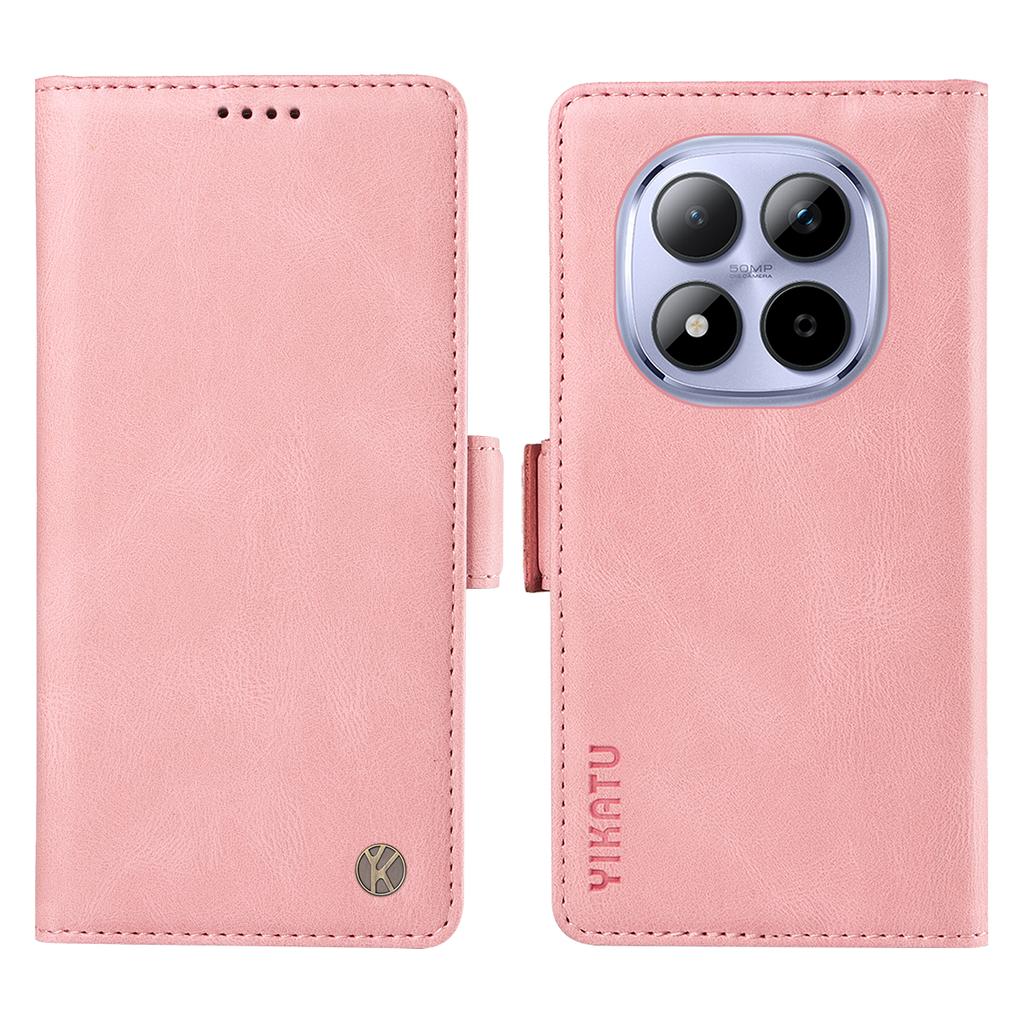 Pro Xiaomi Redmi Note 15 Pro 5G (Globální) Kožené pouzdro YIKATU YK-005 s povrchem na dotek, peněženkové pouzdro na telefon