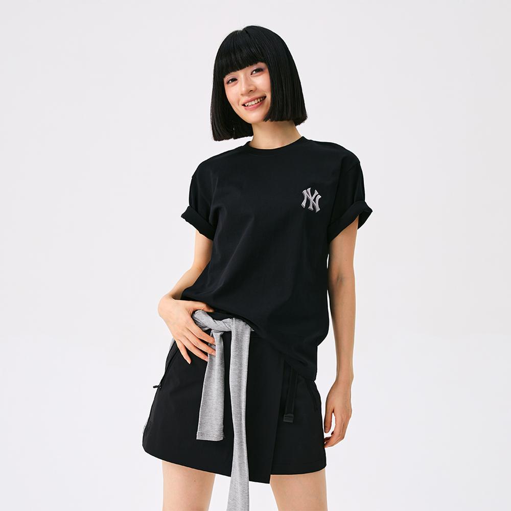 New MLB MONOGRAM Collection New York Yankees FW25 T Shirt Unisex Black 3ATSM0554-50BKS