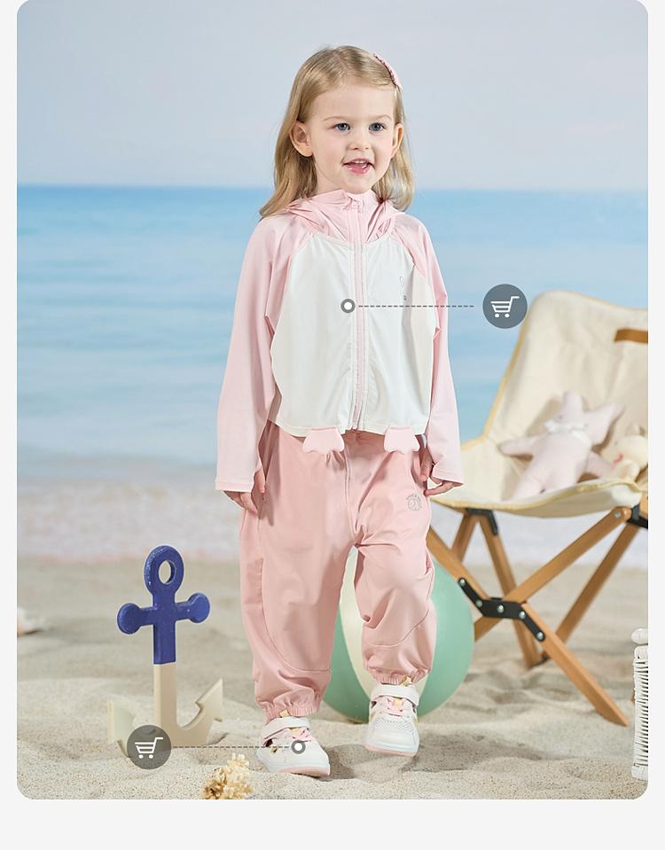 Davidella girls' cool pants summer clothes boys' UV resistant pants children's leg binding pants