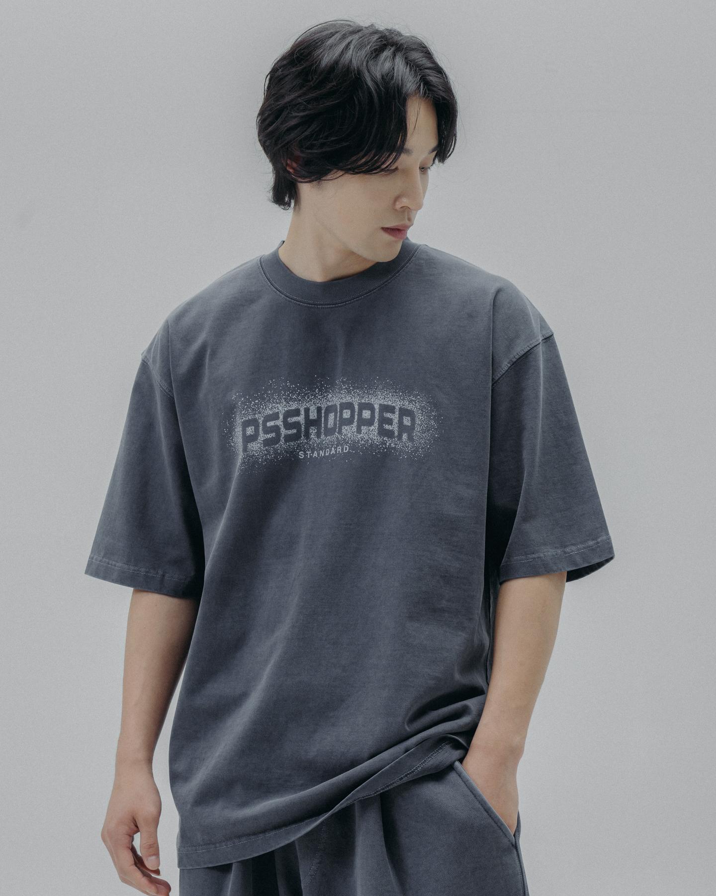 Ps Shopper Snow Print High-Density Short Sleeve T-Shirt [Dark Navy] M