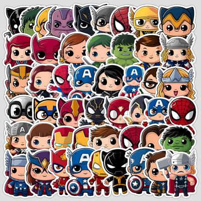 50 Cute Avengers Series Graffiti Stickers Creative Cartoon Stickers Mobile Phone Computer Waterproof Decorative Stickers