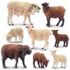 TOYMANY 8-Piece Farm Animal Figure Set, Sheep Figures, Sheep Family Set, Sheep Model, Parent and Child, Realistic Animal Model, Popular Animal Toy,