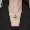Jewelry Simulation Colored Treasure Gold Retro Exquisite Court Style Pendant Necklace Main 10 * 12