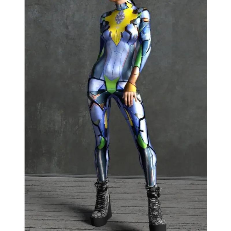 

Супер крутой механический доспех, женский комбинезон в стиле панк для косплея, эластичный костюм для праздника и вечеринки, необычные боди для выступлений, комбинезон зентай Kids XL 150cm