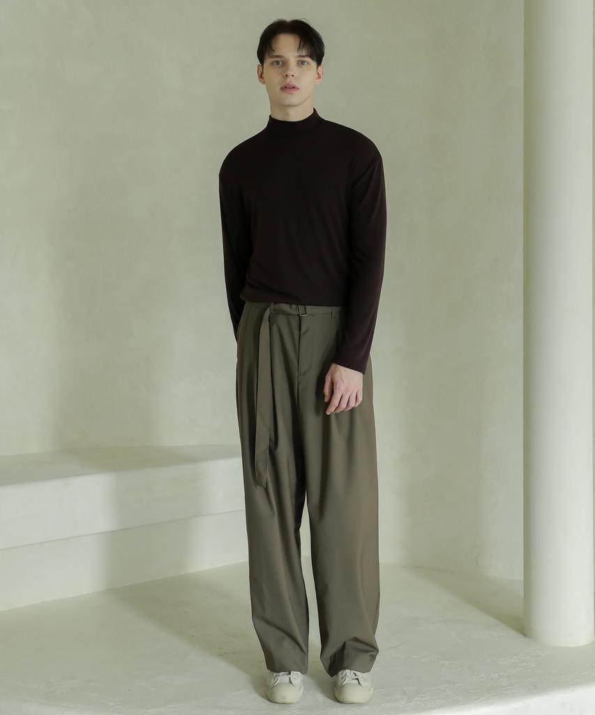 ESN Half Turtleneck Knit T-Shirt Wine
