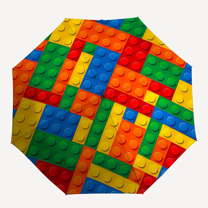 1pc Building blocks Themed High-quality Umbrella,Automatic Opening and Closing Umbrella,Multi-functional Umbrella G0811214
