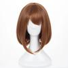 Anime My Hero Academia Ochako Uraraka Perruques Courtes Synthétiques Brunes Bob Résistantes à la Chaleur Perruque de Costume Cosplay