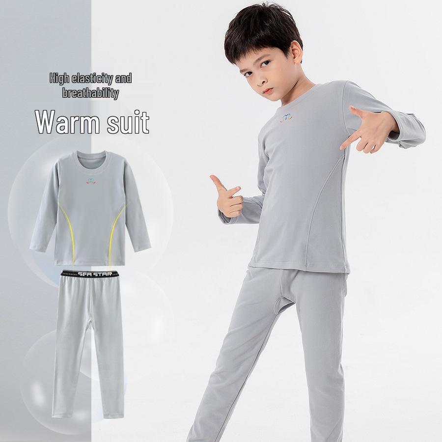 Children's Thermal Fleece Underwear Set - Unisex Base Layer Shirt & Pants