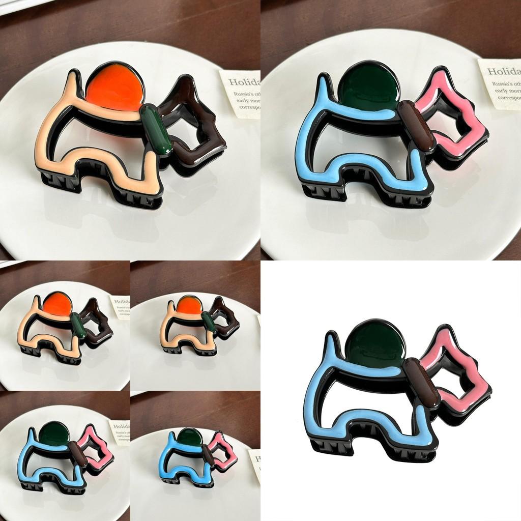 Fashionable Plastic And Resin Dog Hair Claw Clip In Chic Macaron Shades