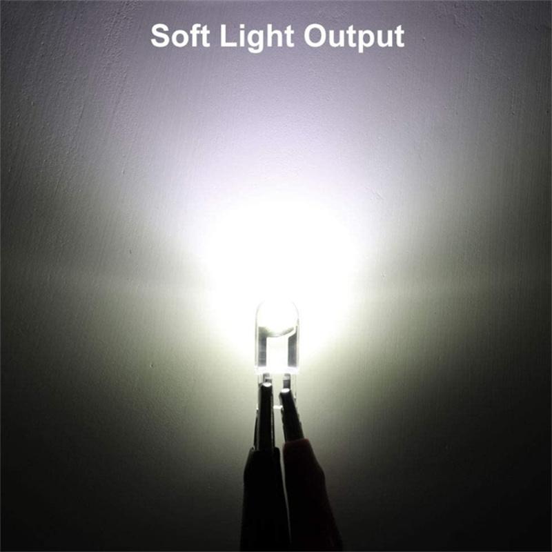 

10/50/100PCS White Light T10 DC 12V Car LED Light Canbus Glass COB 6000k Reading Dome Lamp Marker Wedge License Plate Light Bulb 5PCS