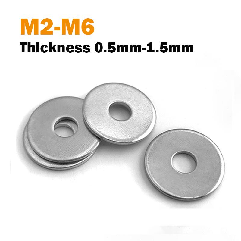 

5~100PCS Washers M2 M3 M4 M5 M6 Flat Washers Carbon Steel White Zinc Plated Flat Washers 4x8x0.8mm-50Pcs