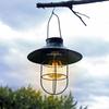 Retro Solar Hanging Lantern: Outdoor Garden, Balcony, & Courtyard Decor - Wrought Iron Atmosphere Night Light